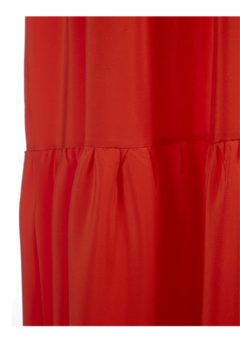 Bright Orange Silk Shirt Long Dress KITON | D57327K0972B07