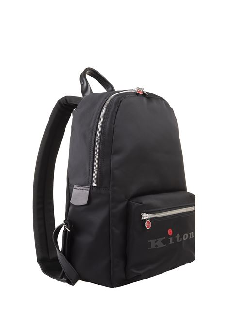 Black Nylon Backpack With Logo KITON | UBA0021N0104701