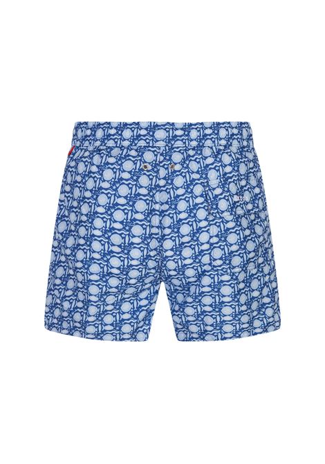Shorts Da Mare Blu Con Pattern Pesci KITON | UCOM2CK0710D48