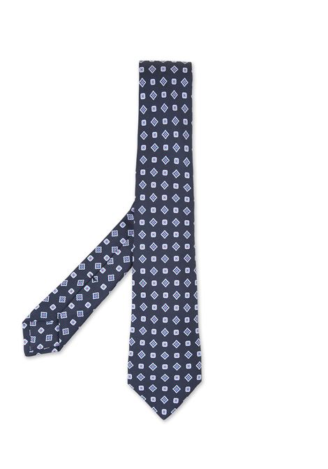 Cravatta Blu Con Micro Pattern Geometrico KITON | UCRVKRC02I0503