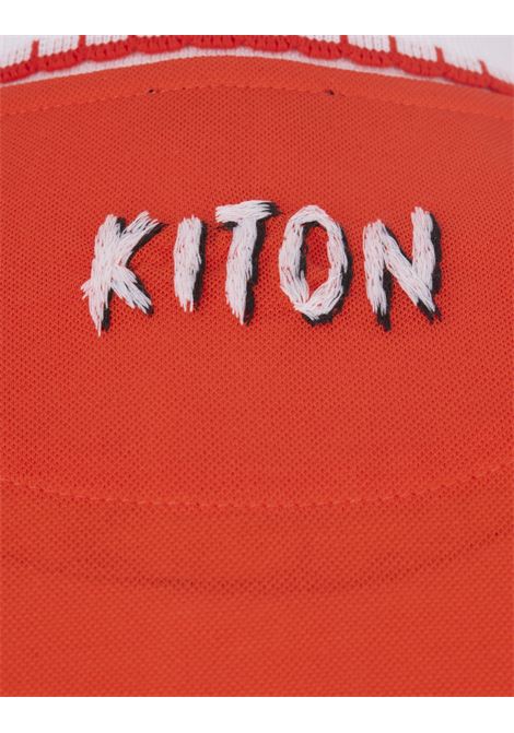 Polo In Piquet Arancione Con Zip KITON | UMK035802