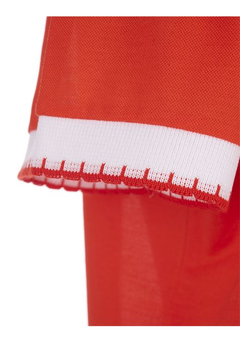 Orange Piqu? Polo Shirt With Zip KITON | UMK035802