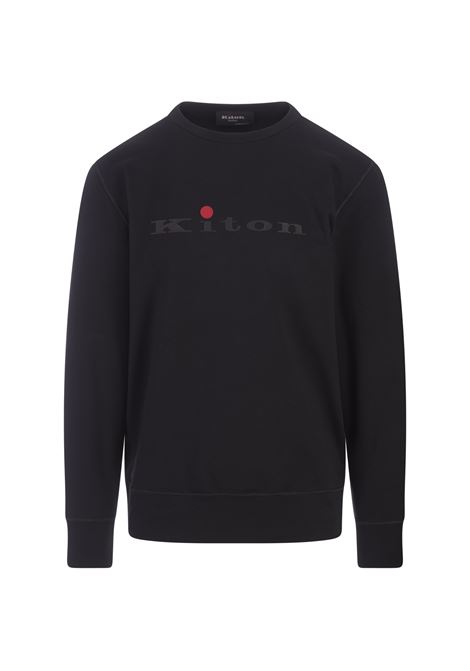 Black Crew Neck Sweatshirt With Logo KITON | UMK037703