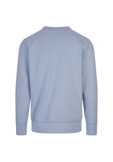 Light Blue Crew Neck Sweatshirt With Logo KITON | UMK037704