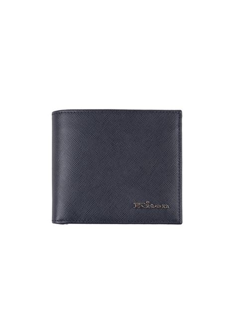 Blue Leather Wallet With Logo KITON | UPEA016N0100301