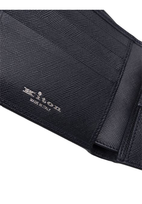Blue Leather Wallet With Logo KITON | UPEA016N0100301
