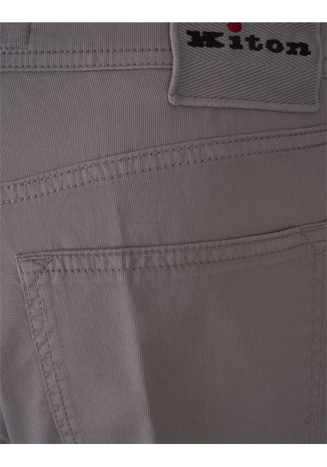 Grey 5 Pocket Straight Leg Trousers KITON | UPNJS1K0644D04