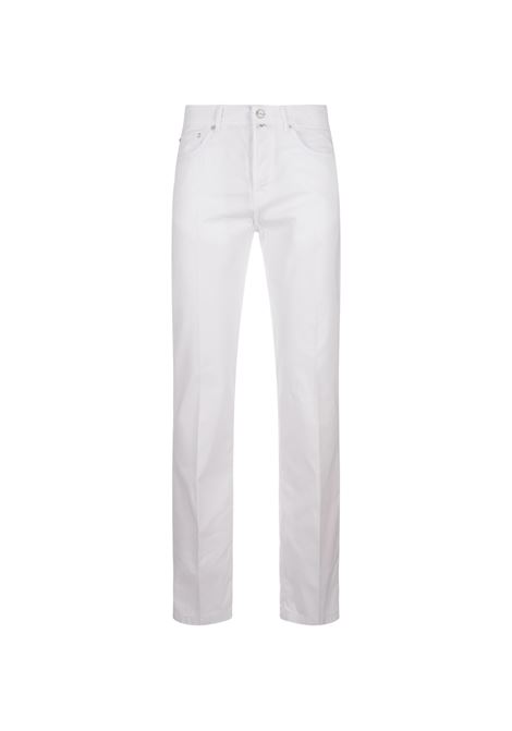 White 5 Pocket Straight Leg Trousers KITON | UPNJS1K0644D12