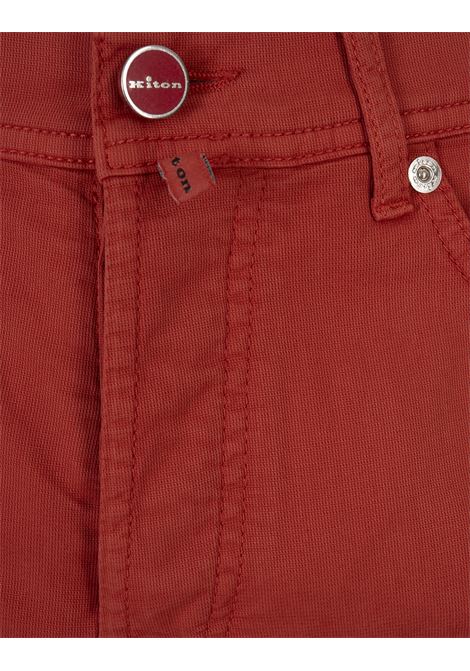 Pantaloni 5 Tasche a Gamba Dritta Rossi KITON | UPNJS1K0644D14