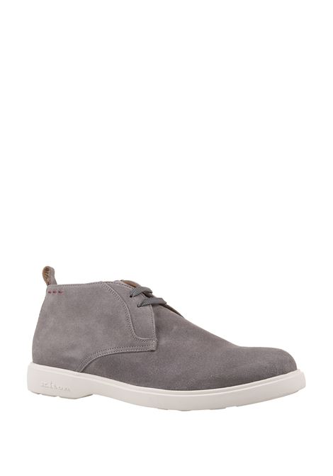 Grey Suede Laced Leather Ankle Boots KITON | USSA050N0099808