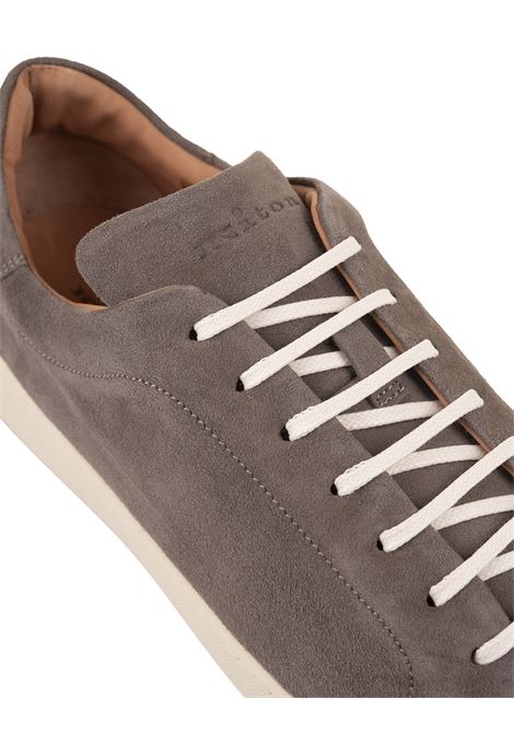 Sneakers Basse In Pelle Scamosciata Taupe KITON | USSA067N0100103