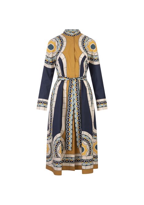 Sundowner Dress In Mudejar Plac?e Blue Cotton Poplin LA DOUBLE J | DRE0459_COT015MUD01BU03