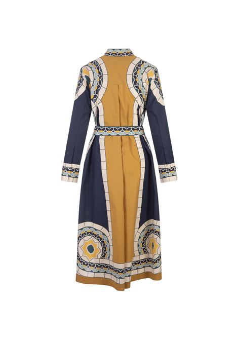 Sundowner Dress In Mudejar Plac?e Blue Cotton Poplin LA DOUBLE J | DRE0459_COT015MUD01BU03