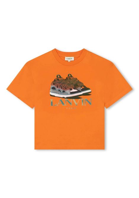 Orange T-Shirt With Logo Print LANVIN ENFANT | N30067419