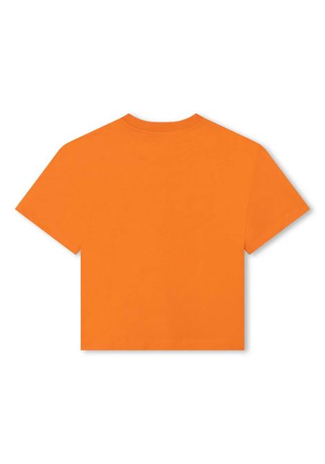 T-Shirt Arancione Con Stampa Logo LANVIN ENFANT | N30067419