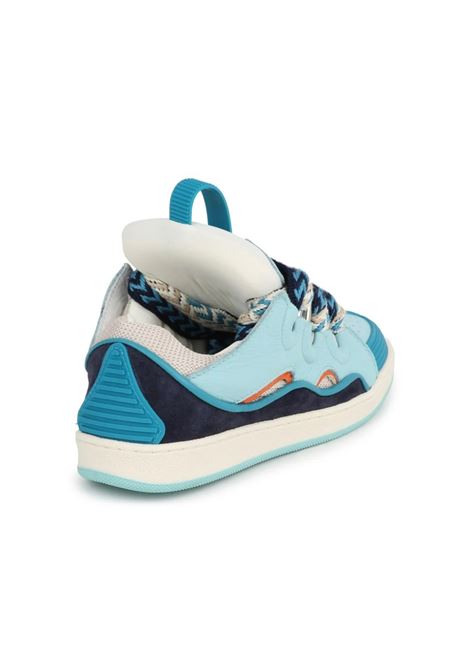 Aquamarine Leather Curb Sneakers LANVIN ENFANT | N3005273B