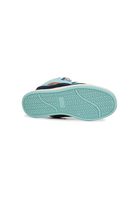 Aquamarine Leather Curb Sneakers LANVIN ENFANT | N3005273B