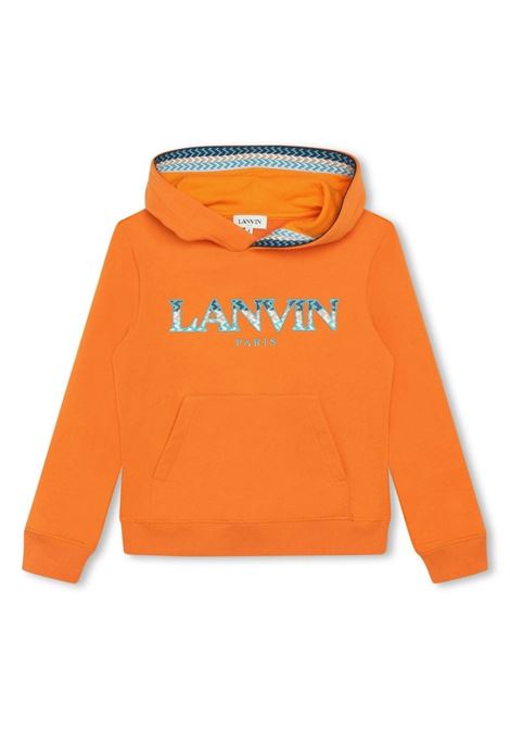 Orange Hoodie With Lanvin Curb Logo LANVIN ENFANT | N30058419