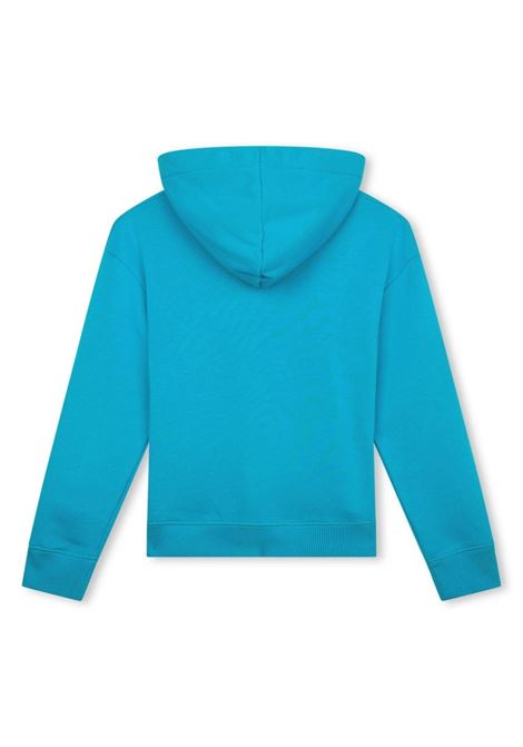 Turquoise Hoodie with Logo and Curb Motif LANVIN ENFANT | N3006175T