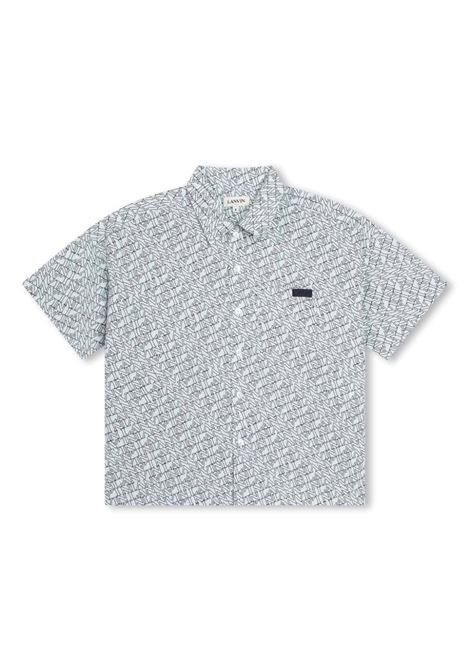 Short Sleeved Shirt With Logo Pattern LANVIN ENFANT | N3006373B