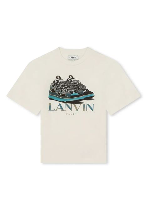 T-Shirt Burro Con Stampa Logo LANVIN ENFANT | N30067519
