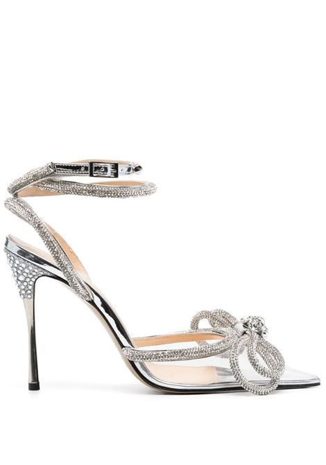 Slingback Double Bow 120 mm In Argento MACH & MACH | R21-2190SILVER