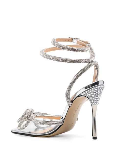 Double Bow 120 mm Slingback In Silver MACH & MACH | R21-2190SILVER