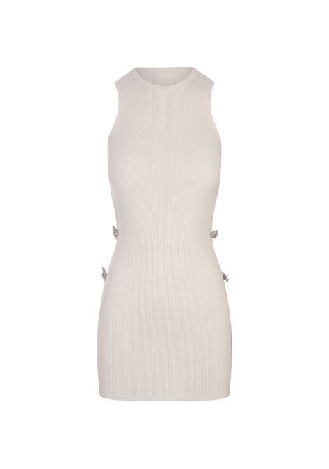 White Stretch Mini Dress With Applications MACH & MACH | R24-KD102-KN01007