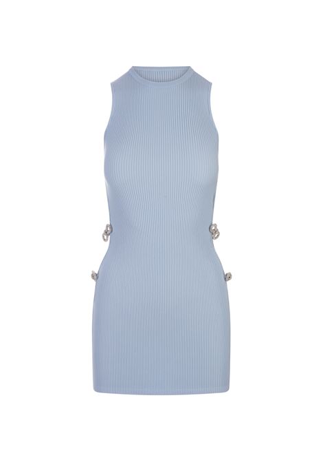 Light Blue Stretch Mini Dress With Applications MACH & MACH | Dress And Jumpsuit | R24-KD102-KN01952