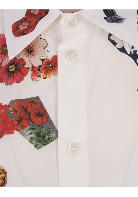 White Short Shirt Dress With Floral Print MARNI | ABMA1107A0-UTC385FCW01