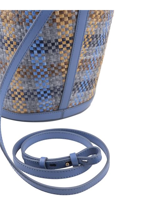 Blue Leather and Raffia Effect Fabric Tropicalia Handbag MARNI | BMMP0097U5-P6744ZO755