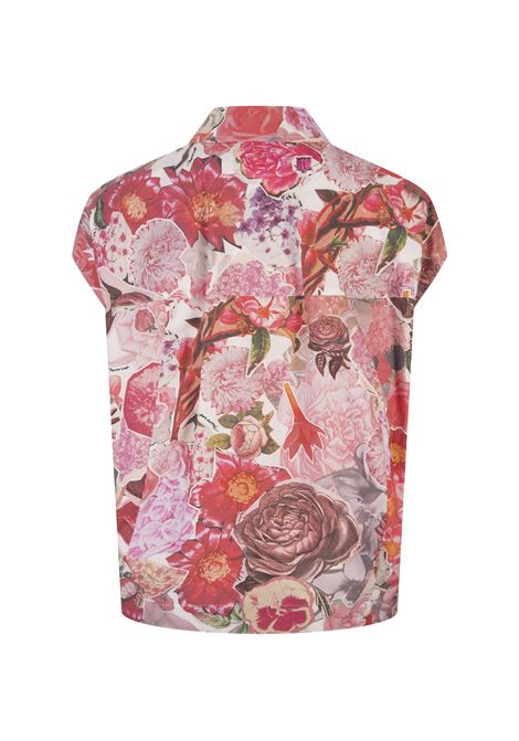 Pink Sleeveless Shirt With Flower Requiem Print MARNI | CAMA0585A0-UTC377REC14