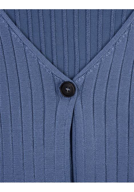 Light Blue Ribbed Knit Short Cardigan MARNI | CDMD0347A0-UFV22200B37