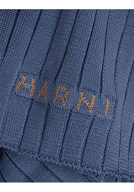 Light Blue Ribbed Knit Short Cardigan MARNI | CDMD0347A0-UFV22200B37