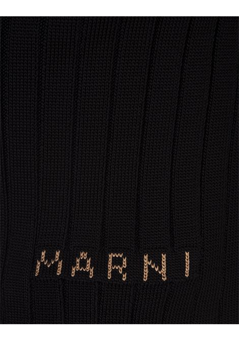 Black Ribbed Knit Short Cardigan MARNI | CDMD0347A0-UFV22200N99