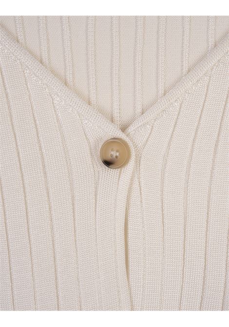 White Ribbed Knit Short Cardigan MARNI | CDMD0347A0-UFV22200W01