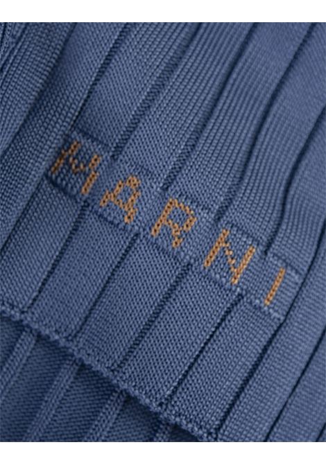 Light Blue Ribbed Knit Short Gilet MARNI | CVMD0121A0-UFV22200B37