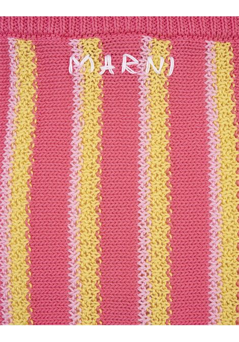 Pink, Yellow and White Striped Knitted Mini Skirt MARNI | GOMD0102Q0-UFCB23RGC13