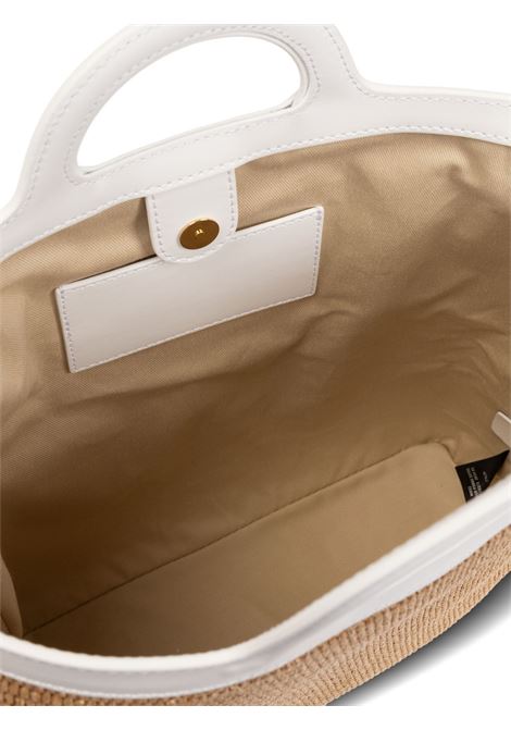 Tropicalia Summer Bag In White Leather and Natural Raffia MARNI | SBMP0179Q0-P3860Z0T01