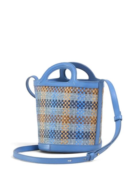 Blue Leather and Raffia Effect Fabric Tropicalia Mini Bag MARNI | SCMP0056U5-P6744ZO755