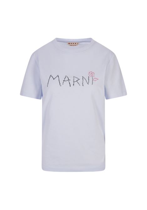 T-Shirt Azzurra Con Impunture Marni MARNI | THJE0293S0-UTC01700B21
