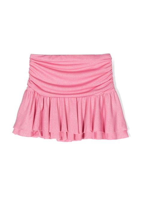 Pink Glitter Draped Mini Skirt MISS BLUMARINE KIDS | IA4017J4651X0572