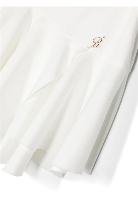 White Mini Skirt With 3D Rose MISS BLUMARINE KIDS | IA4018T220010602