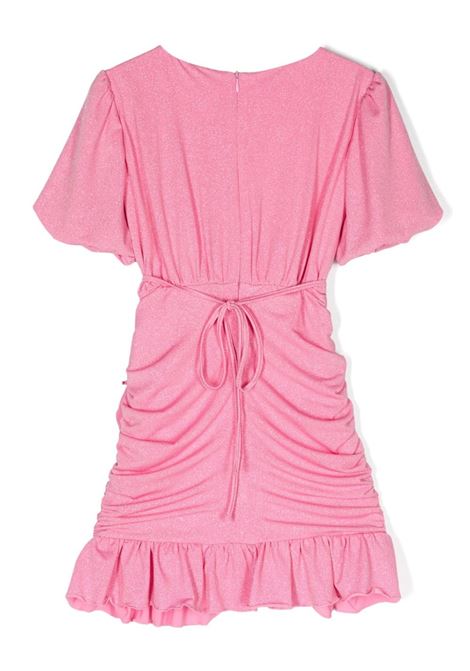 Pink Glitter Draped Dress MISS BLUMARINE KIDS | IA4061J4651X0572