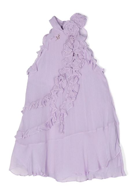 Lilac Ruffled Chiffon Dress MISS BLUMARINE KIDS | IA4146T3339X0565