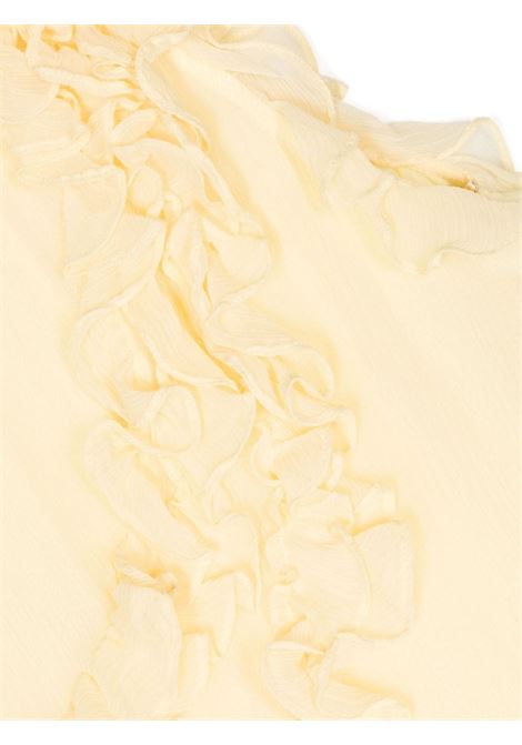 Pastel Yellow Ruffled Chiffon Dress MISS BLUMARINE KIDS | IA4146T3339X0566