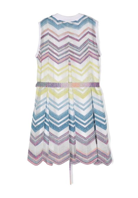 Multicolour Chevron Laminated Knitted Sleeveless Dress MISSONI KIDS | MU1B32-X0146999