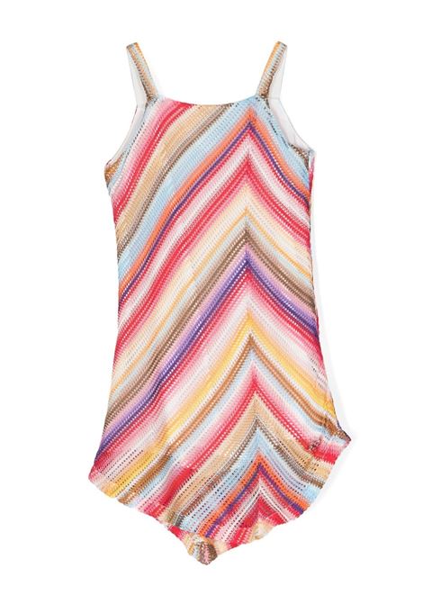 Asymmetrical Multicoloured Knitted Sleeveless Dress MISSONI KIDS | MU1C62-Q0049999