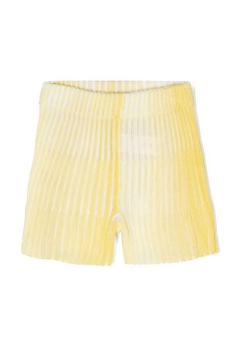 Yellow Ribbed Knitted Shorts MISSONI KIDS | Trousers | MU6A39-X0134202