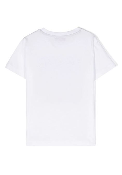 White T-Shirt With Orange Chevron Print MISSONI KIDS | MU8Q81-J0177100AR
